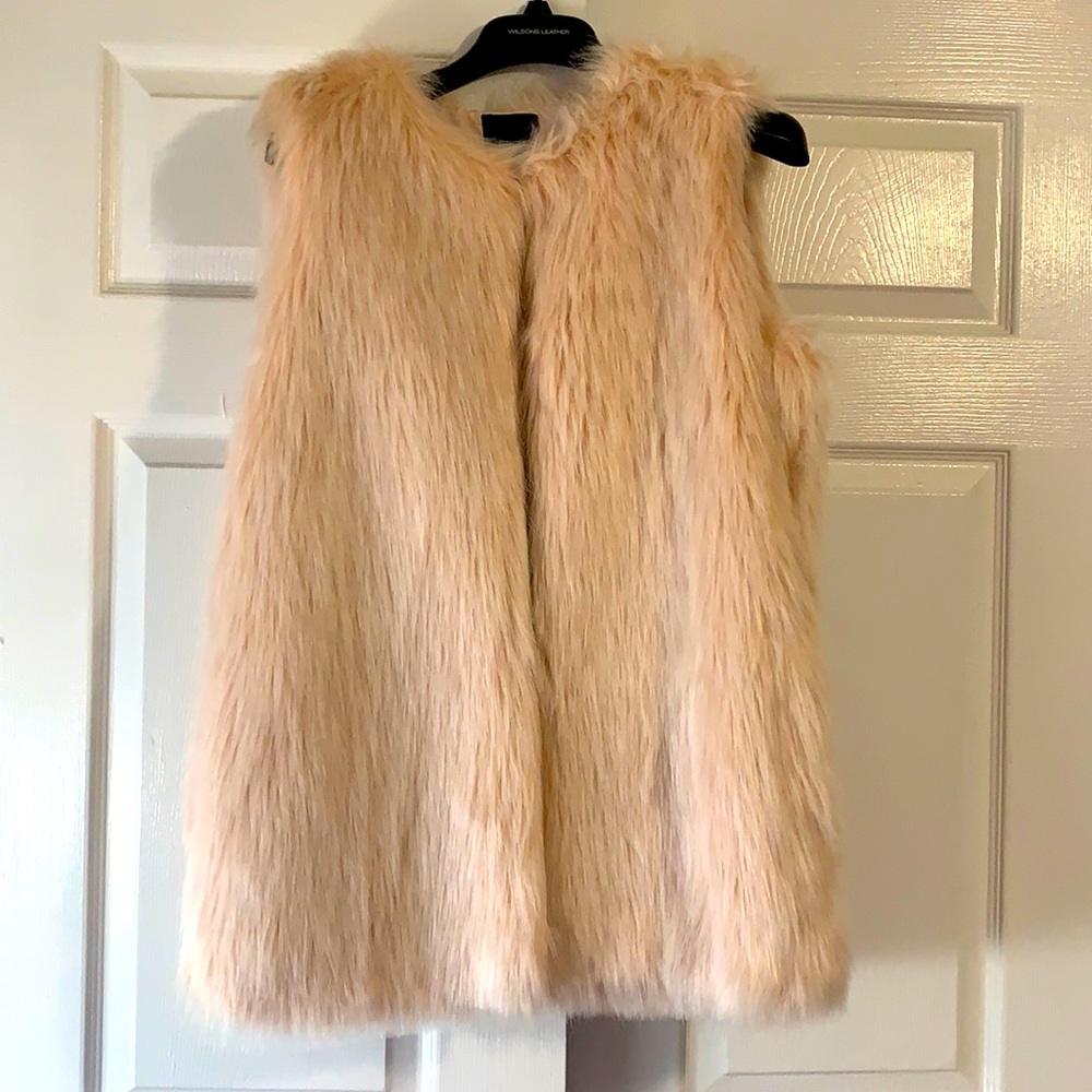 Pink Faux Fur Vest w Pockets